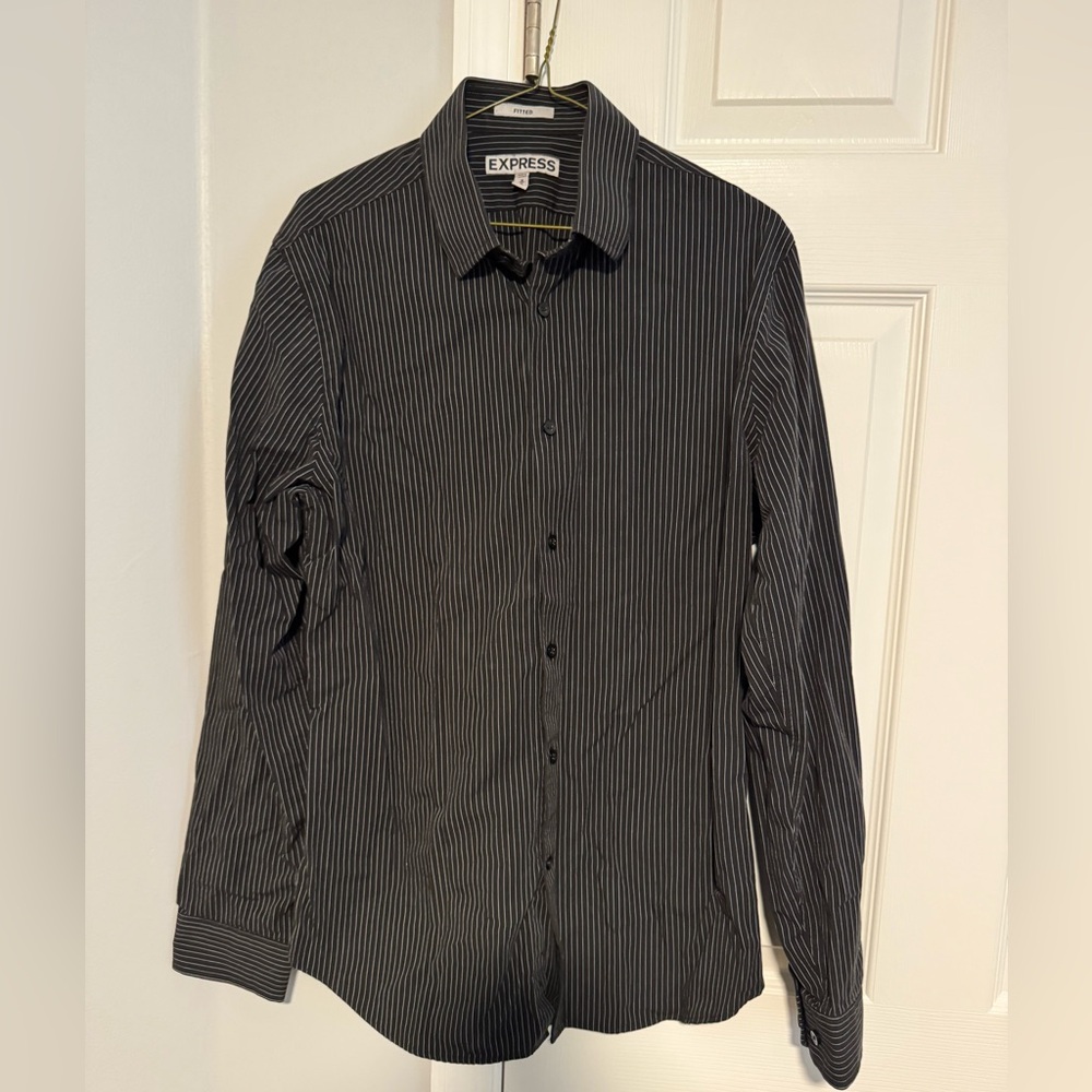 Express Black Casual Button Down Shirt